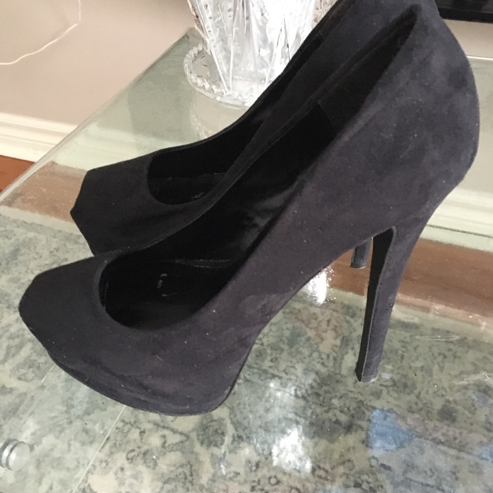 Black suede shoes